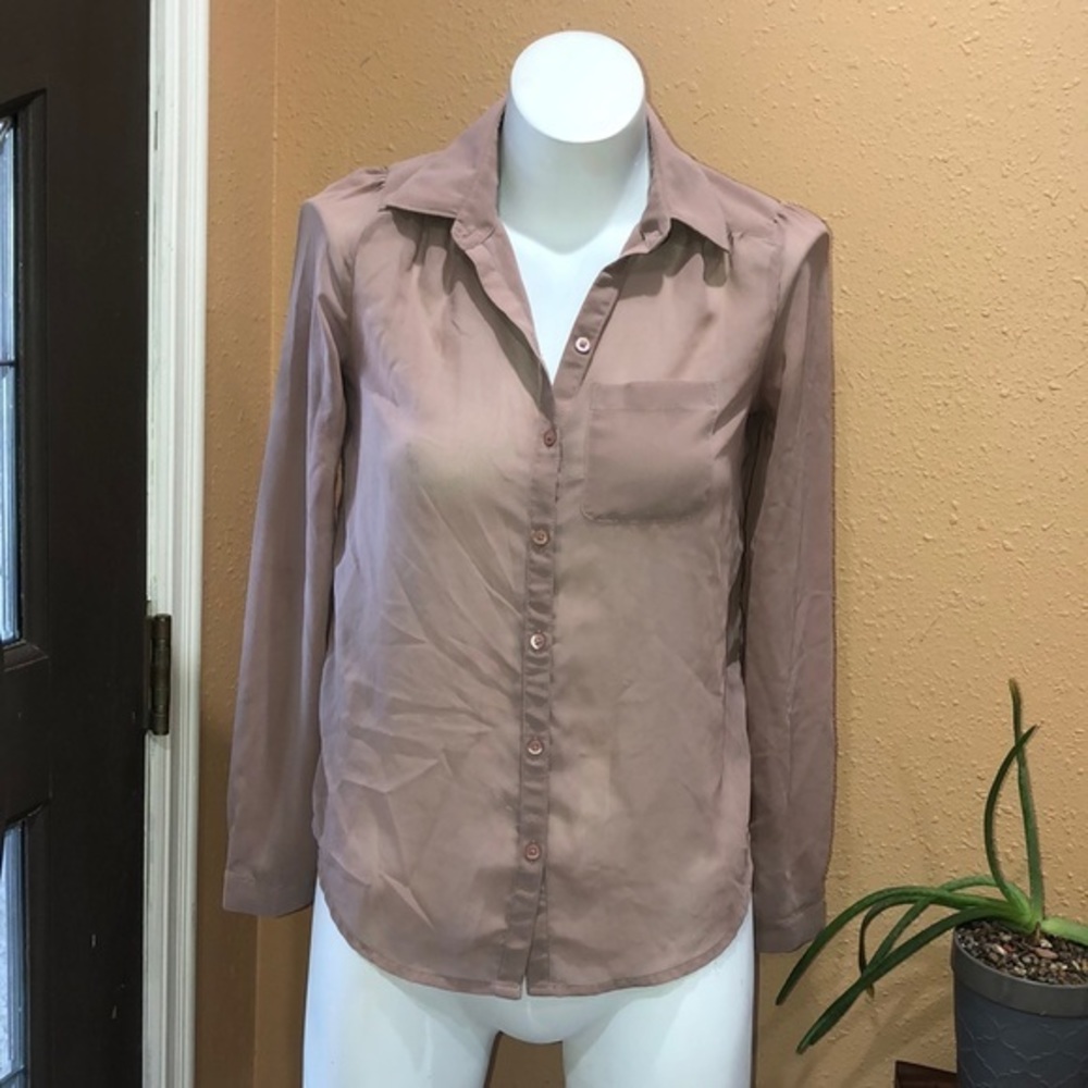 Frenchi tan button up shirt